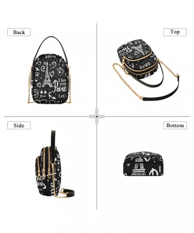 Small Crossbody Bags for Women Trendy White Simple Eiffel Tower Black Travel Sling Bag Women's Crossbody Handbags Satchel Bag...