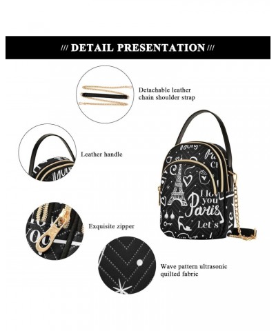 Small Crossbody Bags for Women Trendy White Simple Eiffel Tower Black Travel Sling Bag Women's Crossbody Handbags Satchel Bag...