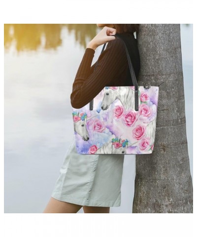 Handbags for Women Tote Bags with 11.08"(L) x 3.54"(W) x 11.02"(W) - Blue Purple Unicorn Blue Purple Unicorn $18.05 Totes