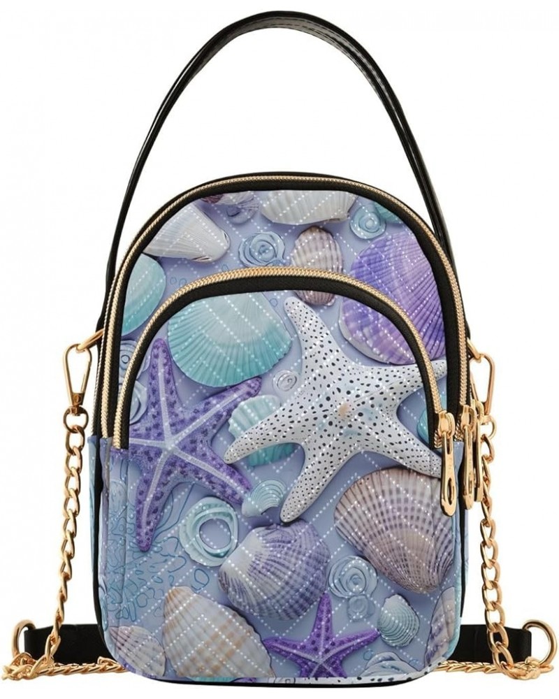 Sea Shells Crossbody with Strap, Shoulder Bag, Crossbody Purses for Women Travel Sea Shells-4 $15.36 Crossbody Bags