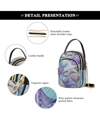 Sea Shells Crossbody with Strap, Shoulder Bag, Crossbody Purses for Women Travel Sea Shells-4 $15.36 Crossbody Bags