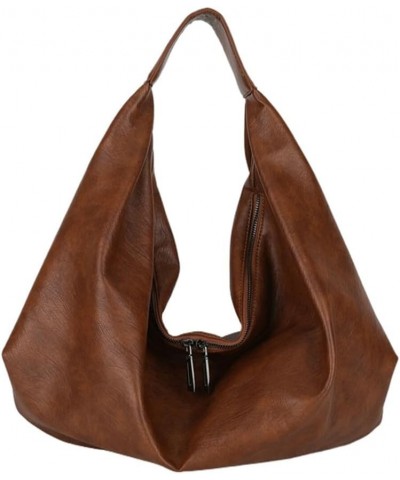 Super Large Dumpling Bag Floppy Hobo Bags for Women Casual Shoulder Bag for Women Handbag Purse Tote Bag Trendy 2024 Brown $2...