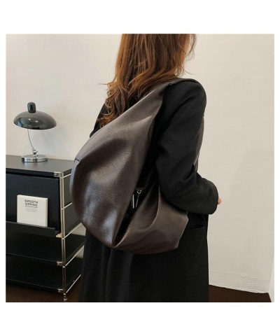 Super Large Dumpling Bag Floppy Hobo Bags for Women Casual Shoulder Bag for Women Handbag Purse Tote Bag Trendy 2024 Brown $2...