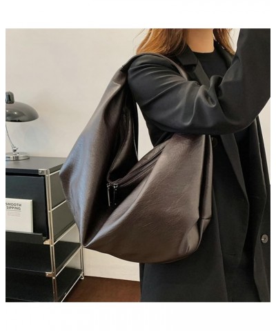 Super Large Dumpling Bag Floppy Hobo Bags for Women Casual Shoulder Bag for Women Handbag Purse Tote Bag Trendy 2024 Brown $2...