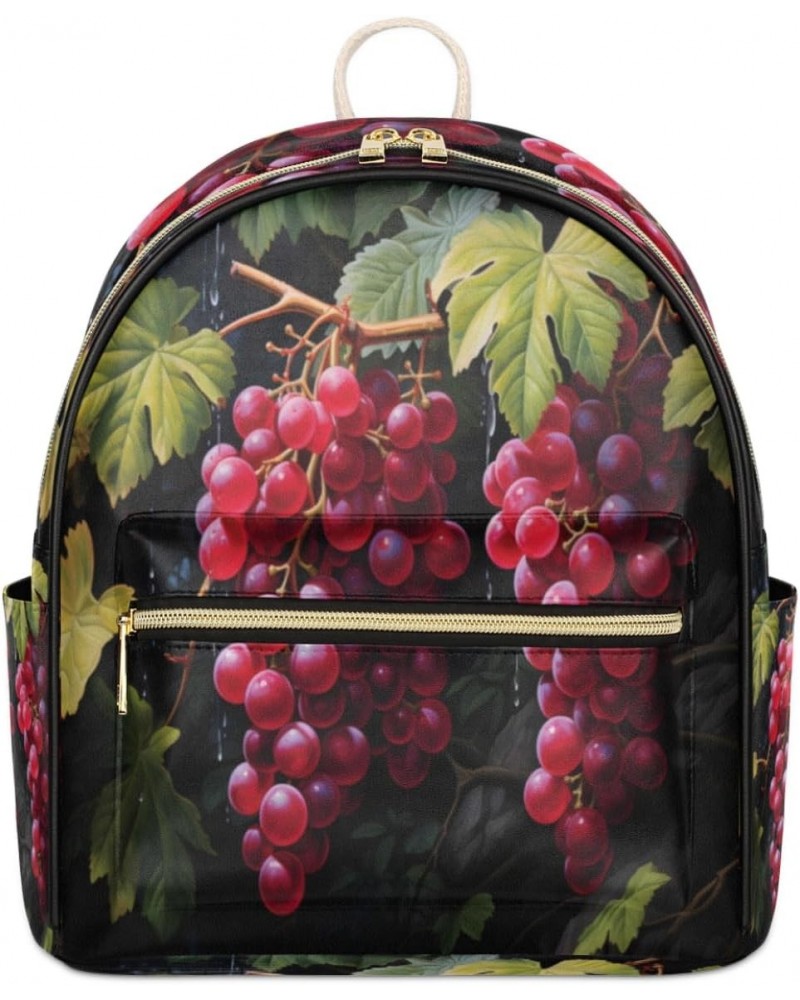 Grapes Backpack Purse for Women PU Leather Lightweight Ladies Shoulder Fashion Satchel Bags Travel Casual Daypack $19.77 Back...