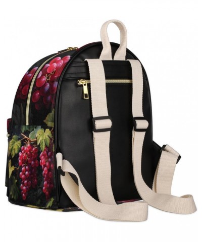 Grapes Backpack Purse for Women PU Leather Lightweight Ladies Shoulder Fashion Satchel Bags Travel Casual Daypack $19.77 Back...