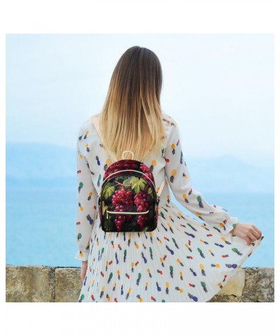 Grapes Backpack Purse for Women PU Leather Lightweight Ladies Shoulder Fashion Satchel Bags Travel Casual Daypack $19.77 Back...