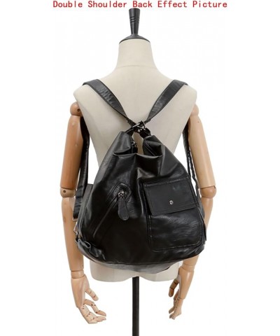 Crossbody Bag Women's Soft Wash Leather Fashion Multi Bag -1 inch Wide Adjustable Shoulder Strap A - Black $46.06 Satchels