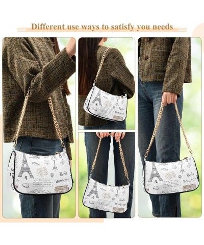 Women Handbag Purses Paris Floral Chain Shoulder bag Chain Clutch Tote Handbags Hobo Shoulder Bag Pattern 335 $14.70 Shoulder...