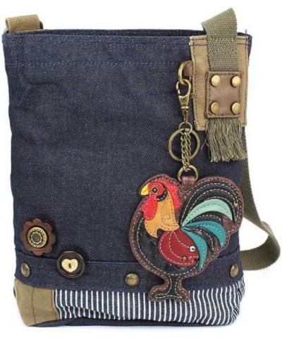 Handbag Patch Cross-body Denim Navy Blue Bag Rooster Coin Purse $25.80 Crossbody Bags