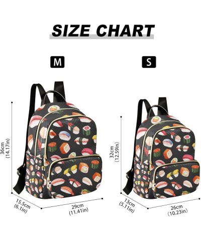 Women Backpack Japan Sushi Food Anti-Theft Travel Backpack with Luggage Belt Lightweight Handbag Lady Purse Roomy Double Zipp...