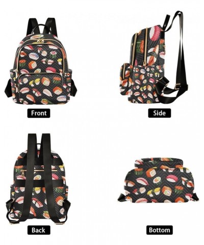 Women Backpack Japan Sushi Food Anti-Theft Travel Backpack with Luggage Belt Lightweight Handbag Lady Purse Roomy Double Zipp...