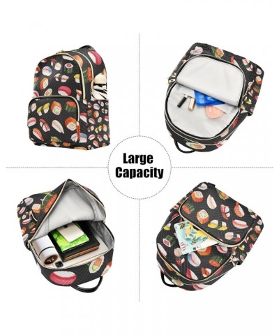 Women Backpack Japan Sushi Food Anti-Theft Travel Backpack with Luggage Belt Lightweight Handbag Lady Purse Roomy Double Zipp...