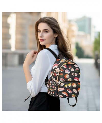 Women Backpack Japan Sushi Food Anti-Theft Travel Backpack with Luggage Belt Lightweight Handbag Lady Purse Roomy Double Zipp...