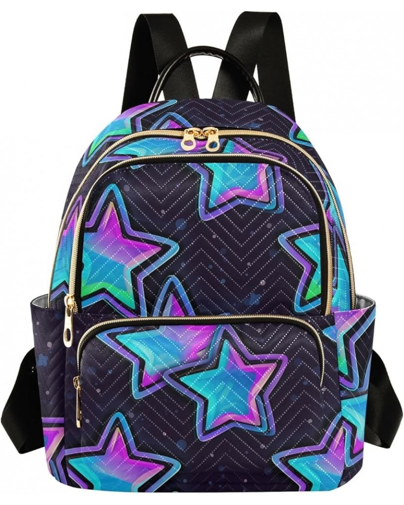 Cartoon Blue Star Fashion Backpack Purse for Women, Casual Daypacks, Ladies Gift for Traveling Hiking Multicolor Small $14.35...