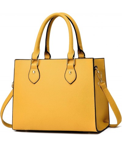 Crossbody Purses and Handbags for Women PU Leather Tote Top Handle Satchel Shoulder Bags Liz Mustard Yellow $13.53 Totes