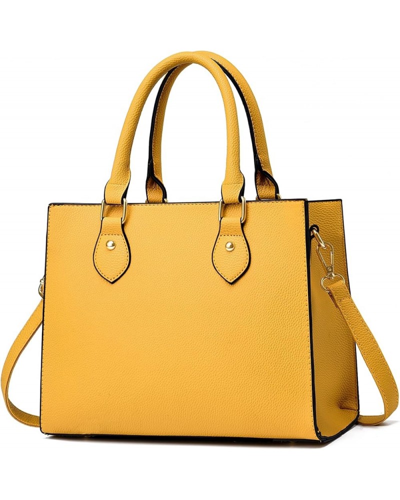 Crossbody Purses and Handbags for Women PU Leather Tote Top Handle Satchel Shoulder Bags Liz Mustard Yellow $13.53 Totes