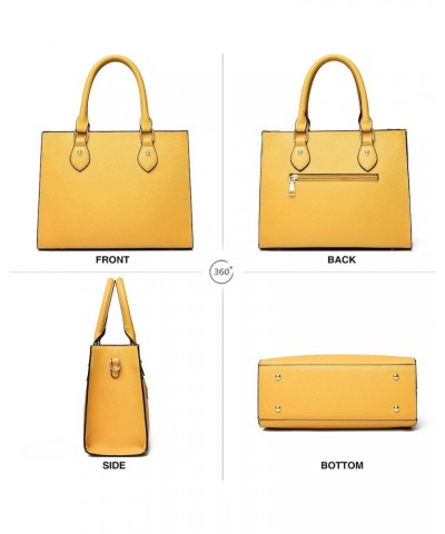 Crossbody Purses and Handbags for Women PU Leather Tote Top Handle Satchel Shoulder Bags Liz Mustard Yellow $13.53 Totes