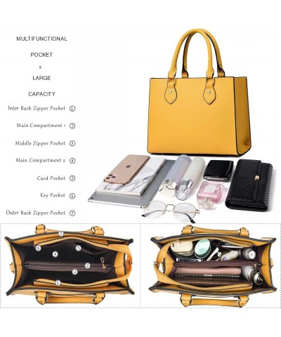 Crossbody Purses and Handbags for Women PU Leather Tote Top Handle Satchel Shoulder Bags Liz Mustard Yellow $13.53 Totes