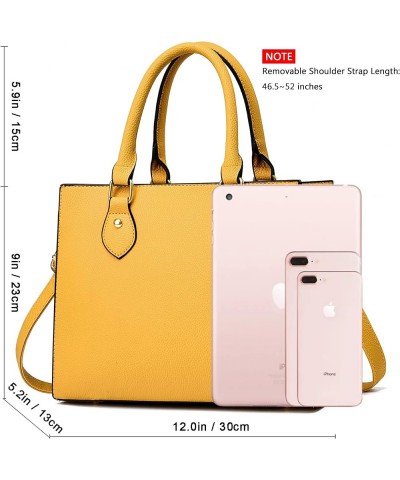 Crossbody Purses and Handbags for Women PU Leather Tote Top Handle Satchel Shoulder Bags Liz Mustard Yellow $13.53 Totes