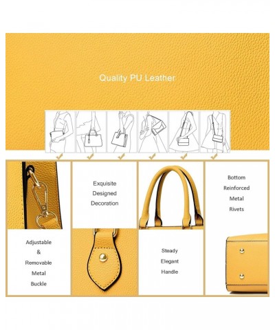 Crossbody Purses and Handbags for Women PU Leather Tote Top Handle Satchel Shoulder Bags Liz Mustard Yellow $13.53 Totes