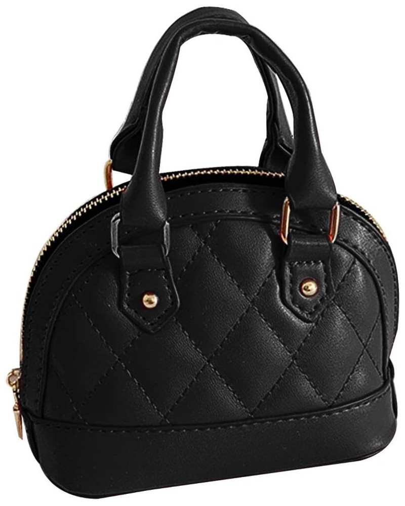 Patent Leather Top Handle Tote Bag Mini Zip Around Dome Shoulder Bag Shell Shape Cross Body Handbag Purse Satchel B-black $14...