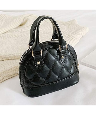 Patent Leather Top Handle Tote Bag Mini Zip Around Dome Shoulder Bag Shell Shape Cross Body Handbag Purse Satchel B-black $14...