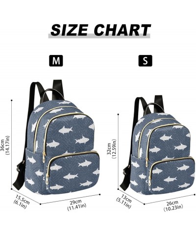 Medium Fashion Backpack for Women Shape Of Sharks Print Ladies Travel Daypack Aesthetic Shoulder Bag 11.4×6.1×14.1 IN $19.79 ...