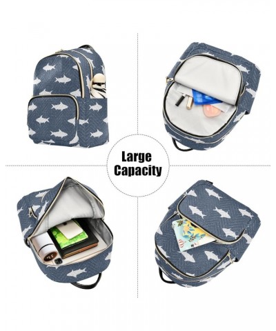 Medium Fashion Backpack for Women Shape Of Sharks Print Ladies Travel Daypack Aesthetic Shoulder Bag 11.4×6.1×14.1 IN $19.79 ...