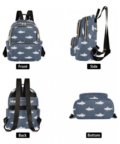 Medium Fashion Backpack for Women Shape Of Sharks Print Ladies Travel Daypack Aesthetic Shoulder Bag 11.4×6.1×14.1 IN $19.79 ...