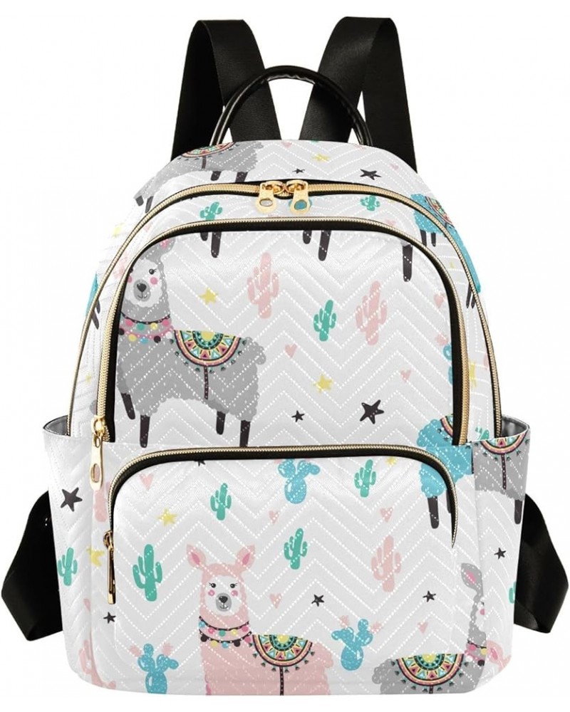 Travel Backpack Purse for Women Fashion Anti-theft Work Casual Llama and Cactus Daypack Shoulder Bag Medium Size Medium $14.8...