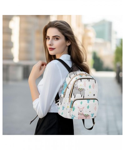 Travel Backpack Purse for Women Fashion Anti-theft Work Casual Llama and Cactus Daypack Shoulder Bag Medium Size Medium $14.8...