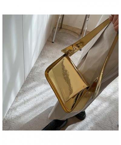 Women's Evening Bag Y2k Metallic Sparkly Handbags Small Purse Fashion Shoulder Party Laser Leather Crossbody Bags Gold-1 $14....