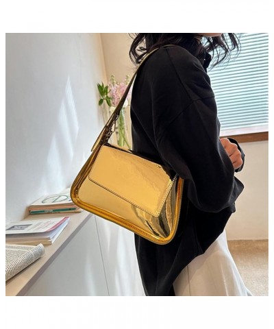 Women's Evening Bag Y2k Metallic Sparkly Handbags Small Purse Fashion Shoulder Party Laser Leather Crossbody Bags Gold-1 $14....