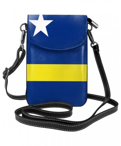 Curacao Flag Women Cell Phone Purse Small Crossbody Bag Leather Shoulder Bag Card Holder Wallet $16.16 Crossbody Bags