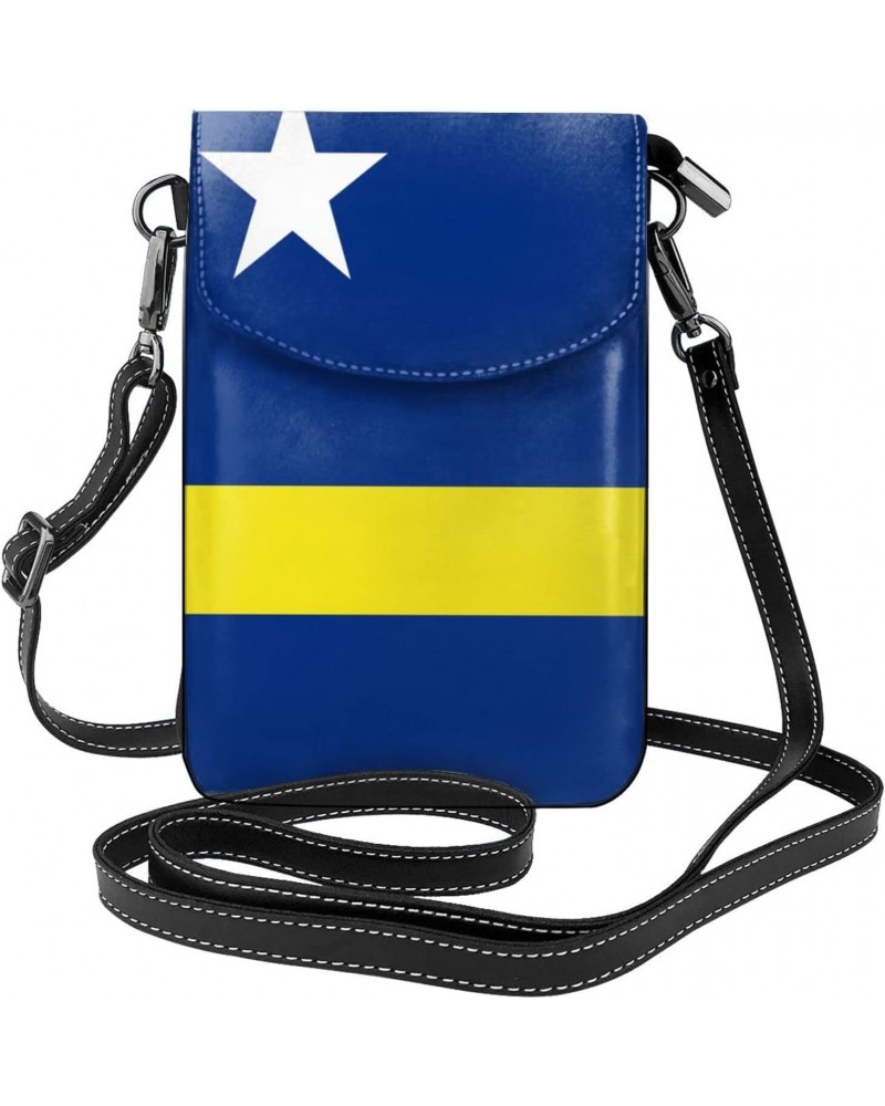 Curacao Flag Women Cell Phone Purse Small Crossbody Bag Leather Shoulder Bag Card Holder Wallet $16.16 Crossbody Bags