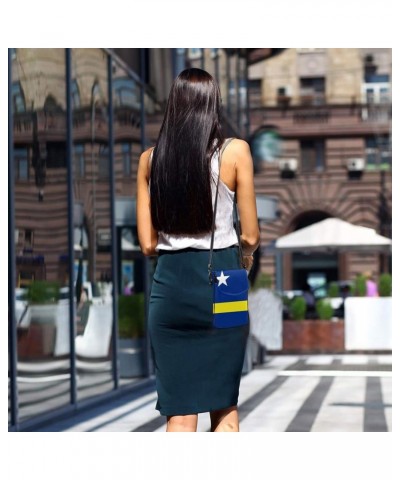 Curacao Flag Women Cell Phone Purse Small Crossbody Bag Leather Shoulder Bag Card Holder Wallet $16.16 Crossbody Bags