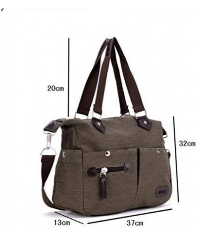 Women's Casual Canvas Shoulder Travel Diagonal Top-handle Bag Satchel Tote Purse Handbags and Shoulder Bags Army Green $25.06...