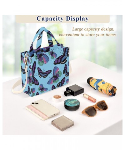 Tote Bag Multicolored Charming Butterflies Trendy Corduroy Bag Crossbody Bag with Zipper and Magnetic Clasp $14.75 Totes