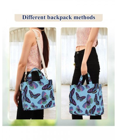 Tote Bag Multicolored Charming Butterflies Trendy Corduroy Bag Crossbody Bag with Zipper and Magnetic Clasp $14.75 Totes