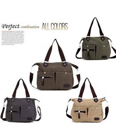 Women's Casual Canvas Shoulder Travel Diagonal Top-handle Bag Satchel Tote Purse Handbags and Shoulder Bags Army Green $25.06...