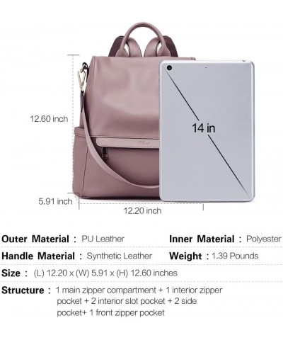 Womens Backpack Purse Fashion Leather Large Travel Bag Ladies Shoulder Bags Black 1-3 Brownish Purple $25.54 Backpacks