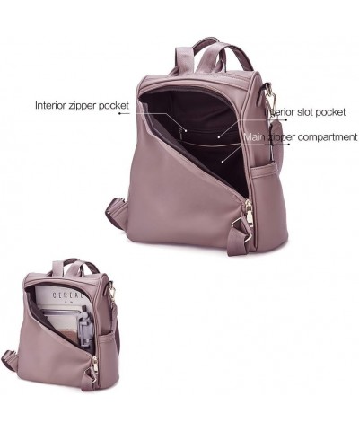 Womens Backpack Purse Fashion Leather Large Travel Bag Ladies Shoulder Bags Black 1-3 Brownish Purple $25.54 Backpacks