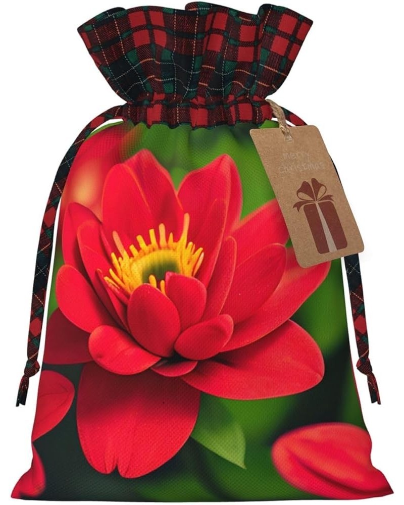 Retro Flower Christmas Gift Bag - Stylish Eco-Friendly Polyester Bag For Your Festive Presents Red Beautiful Flower Medium $9...