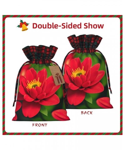 Retro Flower Christmas Gift Bag - Stylish Eco-Friendly Polyester Bag For Your Festive Presents Red Beautiful Flower Medium $9...