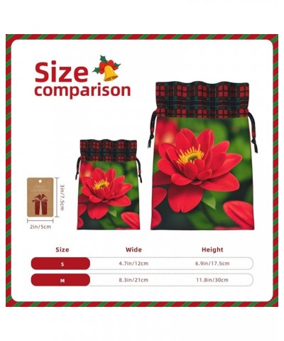 Retro Flower Christmas Gift Bag - Stylish Eco-Friendly Polyester Bag For Your Festive Presents Red Beautiful Flower Medium $9...