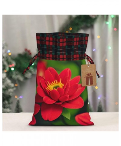 Retro Flower Christmas Gift Bag - Stylish Eco-Friendly Polyester Bag For Your Festive Presents Red Beautiful Flower Medium $9...