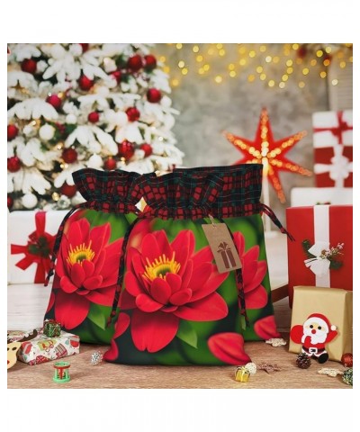 Retro Flower Christmas Gift Bag - Stylish Eco-Friendly Polyester Bag For Your Festive Presents Red Beautiful Flower Medium $9...