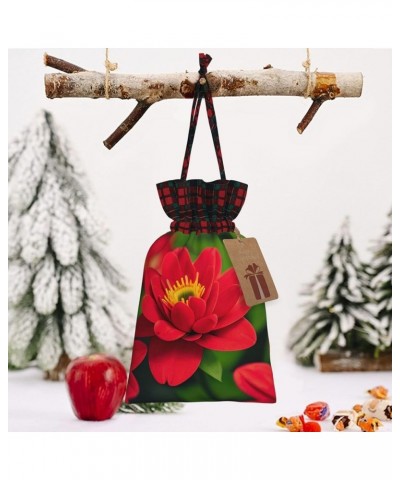 Retro Flower Christmas Gift Bag - Stylish Eco-Friendly Polyester Bag For Your Festive Presents Red Beautiful Flower Medium $9...