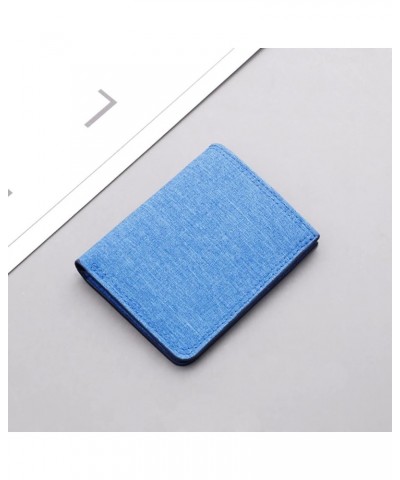 Fashion ID Short Wallet Hasp Canvas Solid Color Men Open Purse Multiple Card Slots Clutch Bag Mens (Grey, One Size) Blue One ...